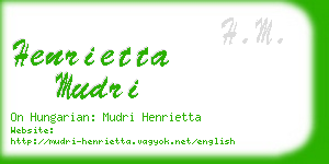 henrietta mudri business card